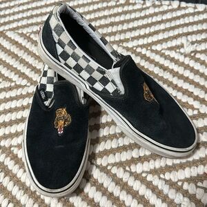 COPY - Men’s Vans size 7 Slip Ons Black and White with Tiger
